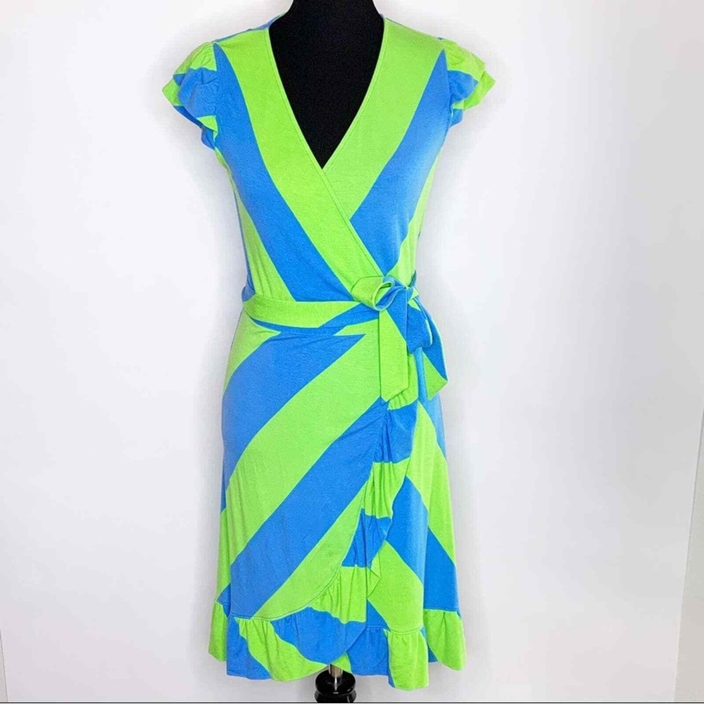 Lilly Pulitzer Blue and Green Wrap Dress